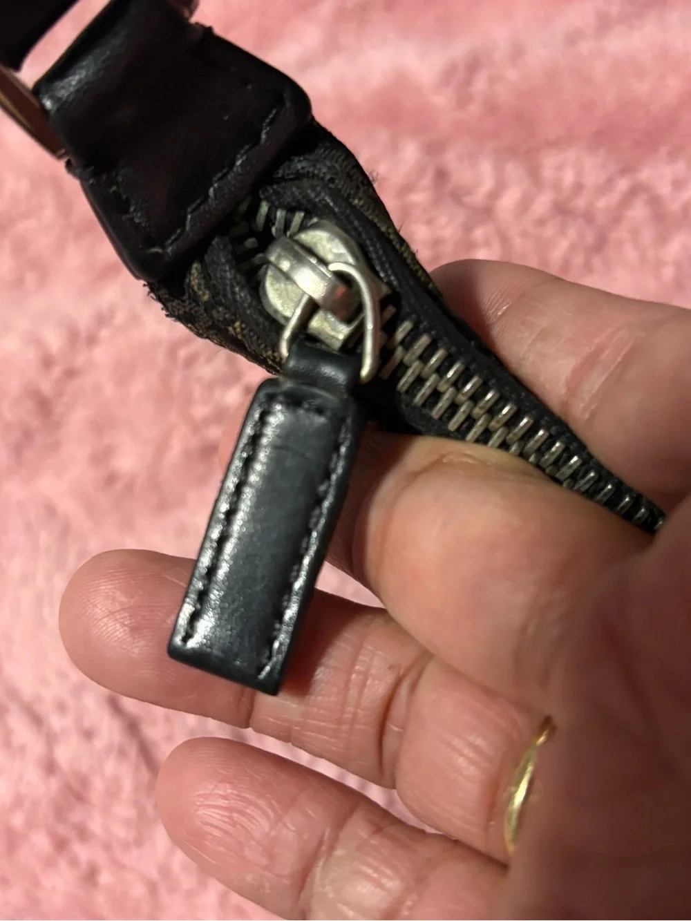 Dior Black Trotter Monogram Croissant Shoulder Bag